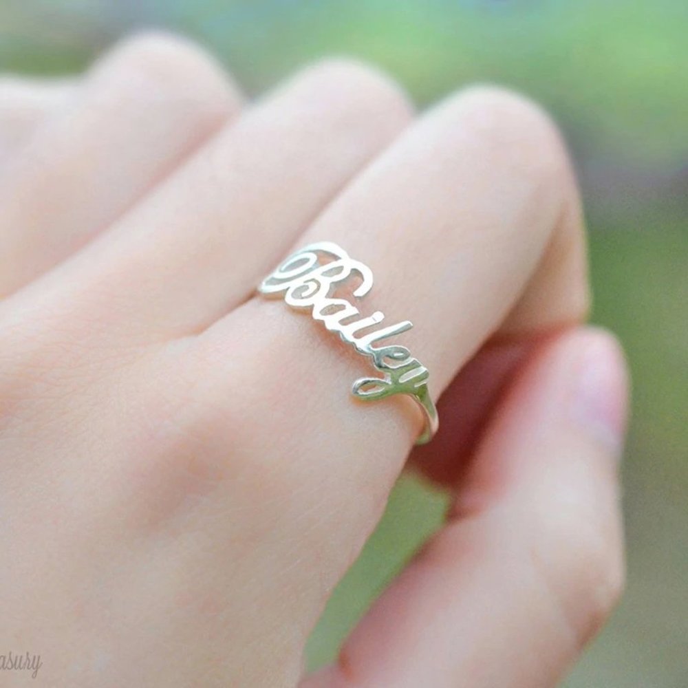 Customizable 2 Name Couple Rings, Rings R001 - Picture 10 of 12